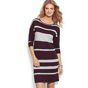 Tommy Bahama Hobart Heather Dress Womens S Rum Berry Striped New w/ Tags $158
